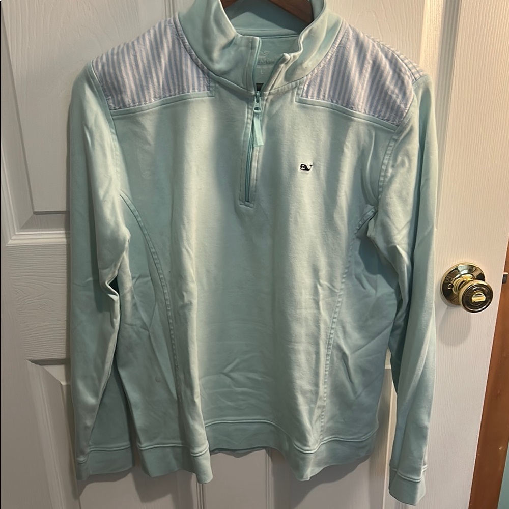 Vineyard Vines- Light Blue Quarter-Zip Pullover